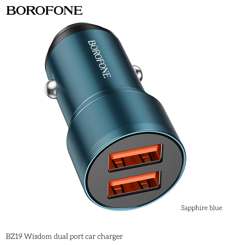 BOROFONE BZ19 Wisdom dual USB-A car charger 12 W NZ 2
